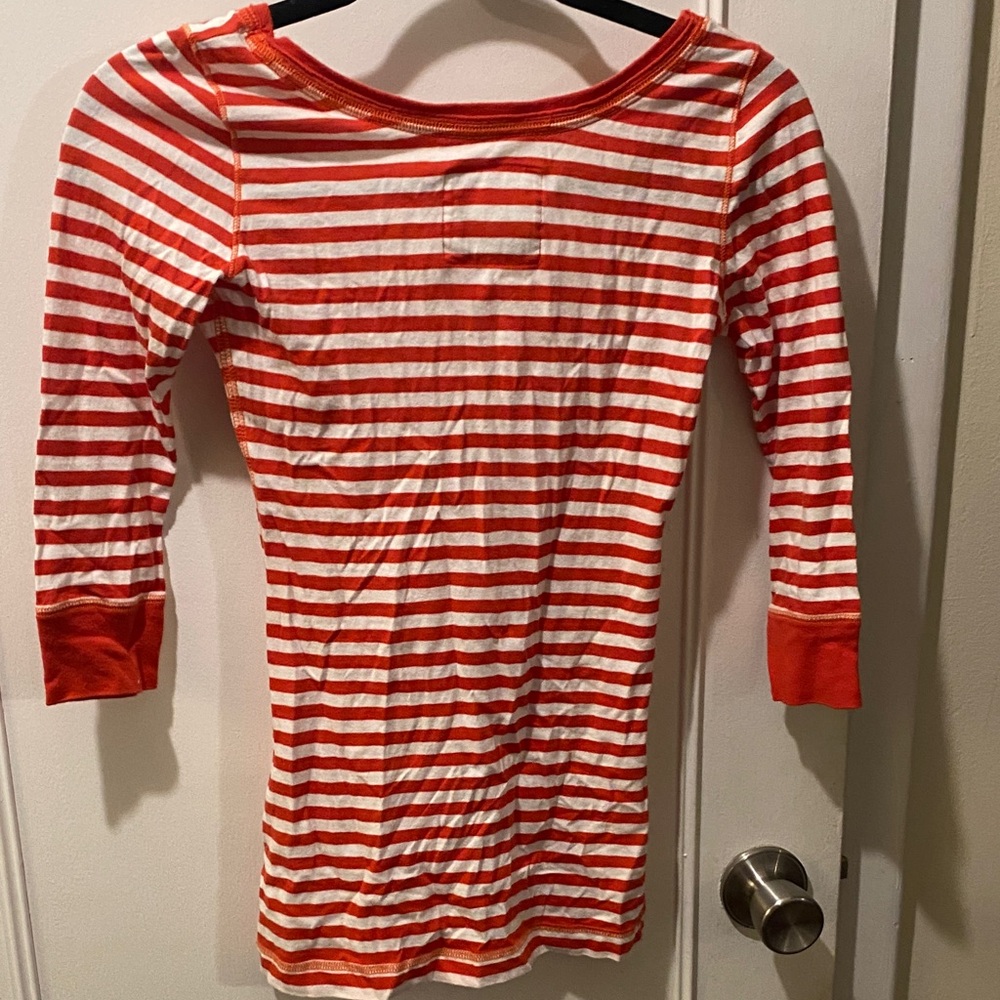 Abercrombie Kids Red and White Striped Long Sleeve Tee - Picture 6 of 6